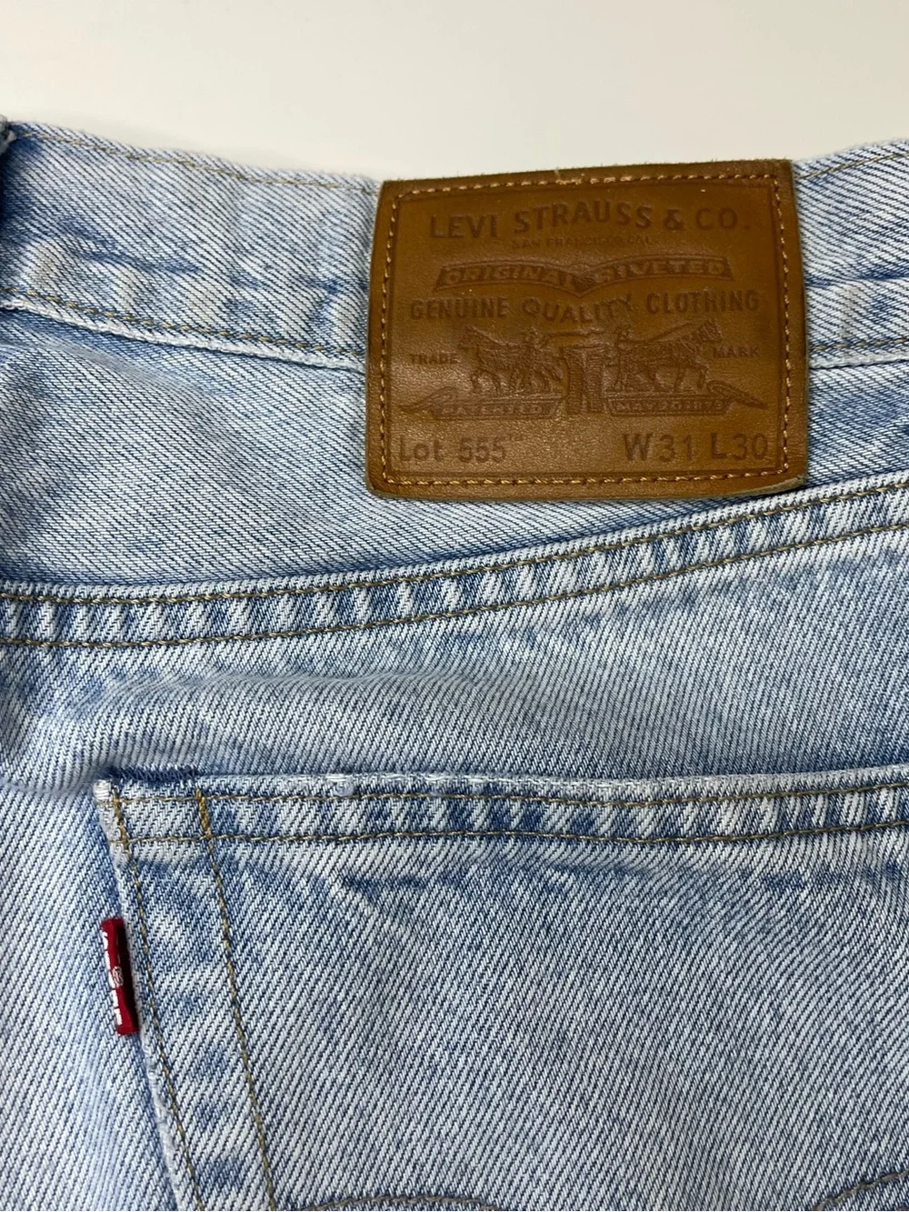 Levi's Premium Mens 555 Relaxed Straight Leg Denim Jeans (Light Wash) Size 31x30